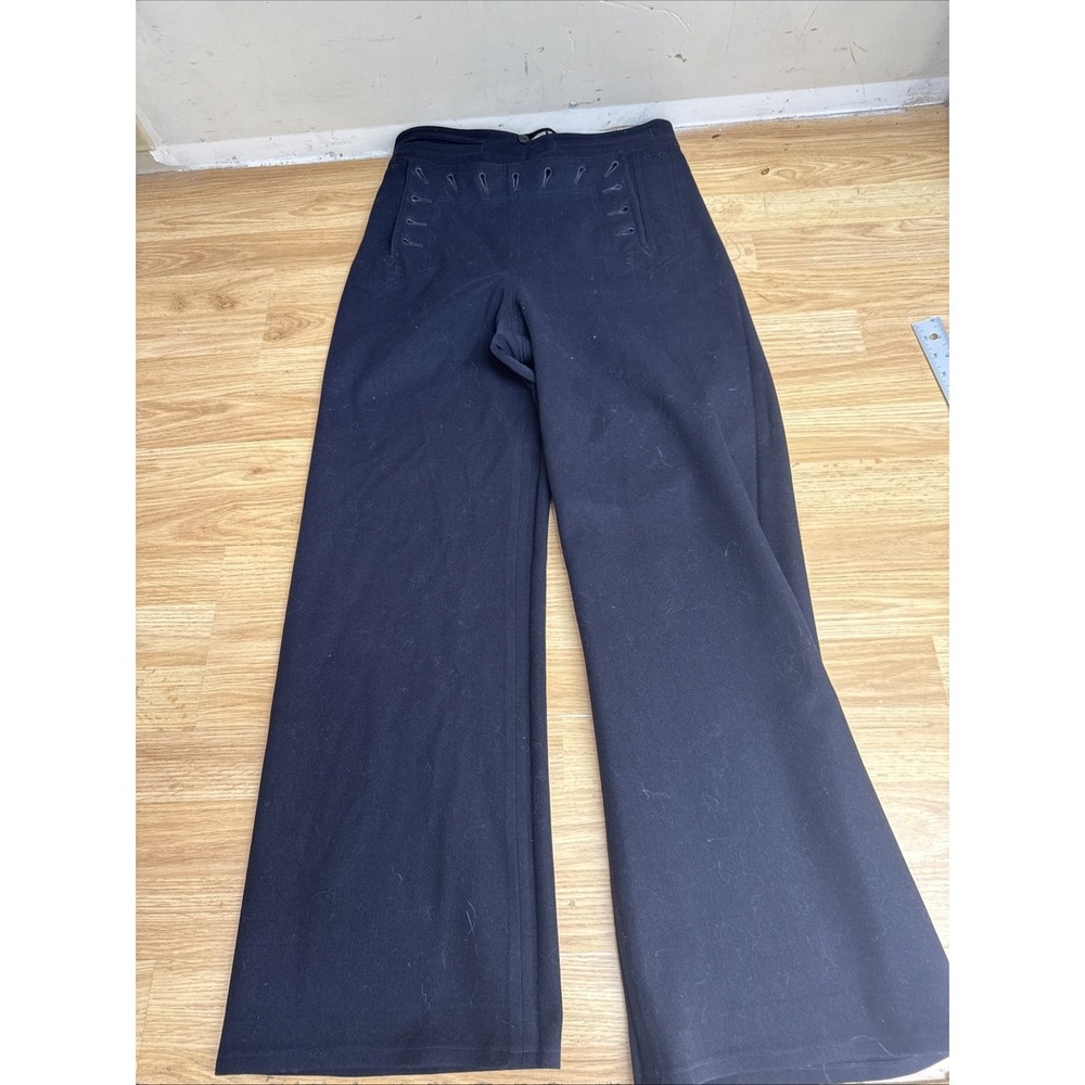 Vtg 40s Cracker Jack Pants Men 27x30 Navy Uniform Blue Wool 13 Button Sailor